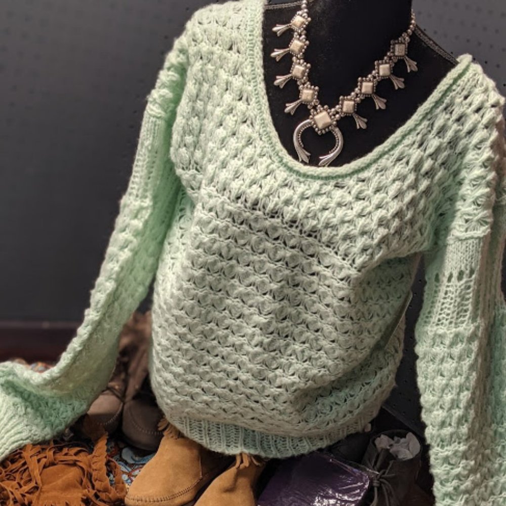 NWT Free People Light Mint Sweater Size Small